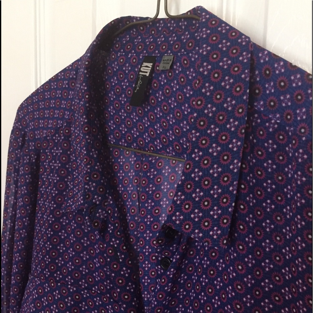 🦋 Purple Print Sheer Top XL🦋